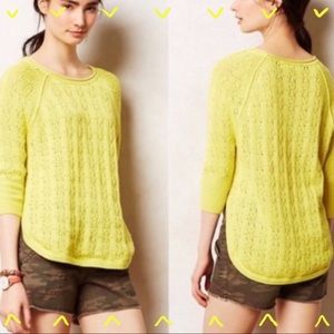Anthropologie Sparrow yellow knit sweater size XS